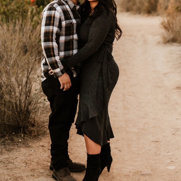 Somedays Lovin Dresses & Skirts - SomeDays Lovin' Black wrap midi ruffle dress